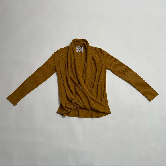 ANTHRO AKEMI + KIN waffle knit wrap long sleep top - Picture 1 of 5